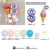 5pc/set Flower Balloons Tower 32inch Purple Number Balloon for Kids Adults Happy Birthday Party Decoration DIY Party Supply
