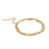Paper Clip Chain Link Double Layers Bracelets For Women Men Gold Stainless Steel Bracelet Jewelry Friends Couple
