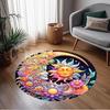 1pc Home Carpet with Stained Glass Design Non Slip Office Decor Gift Living Room Bedroom