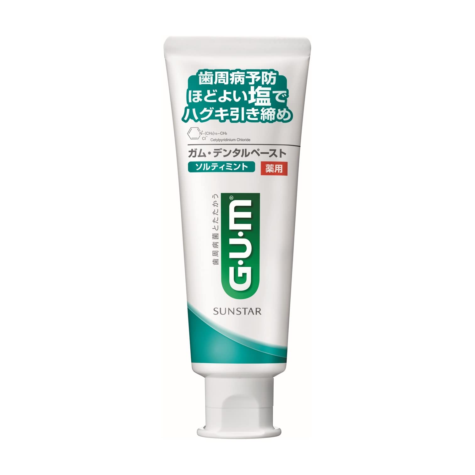 

GUM Medicinal salt toothpaste Dental paste Salty mint type Spicy mint 150g 150g [Quasi-drug] [Standing type] (x 1)
