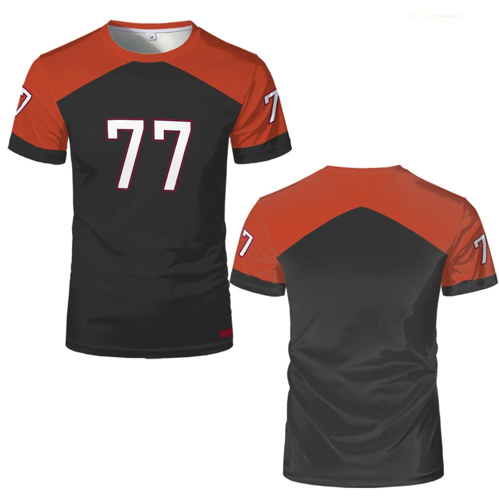 New Sports Leisure Jersey Men Fashion Simple Splicing 3D Print Streetwear WIFRU Quick-drying Custom Short Sleeve T-shirt