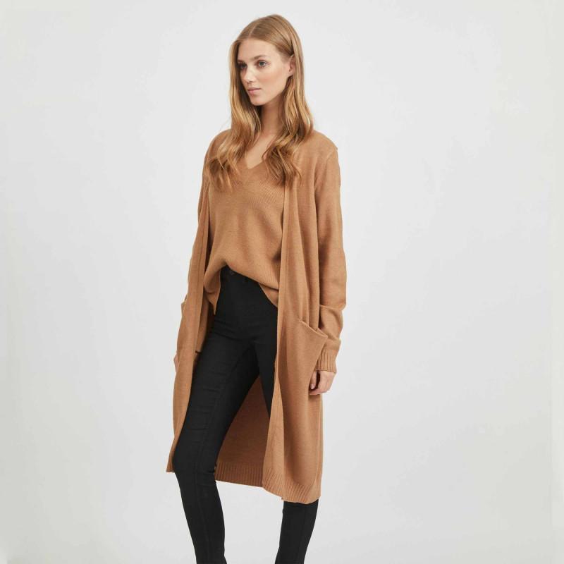 

Женский свободный кардиган с длинными рукавами и карманом VILA