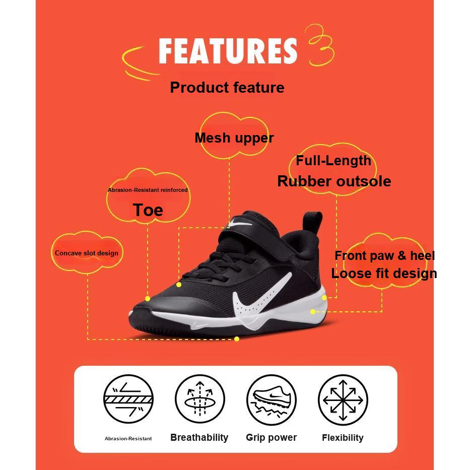 Nike Omni Multi-Court PS Juodi Balti Vaikiški Sportbačiai DM9026-002