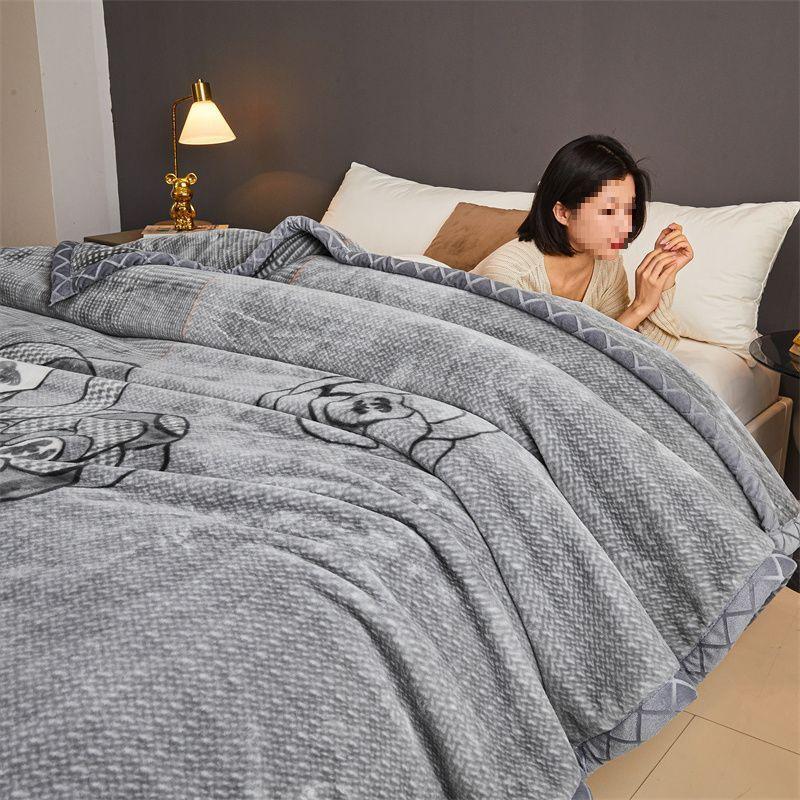 G5Z Winter Thickened Flannel Blanket – Coral Warm Single Dorm Bed Sheet Blanket