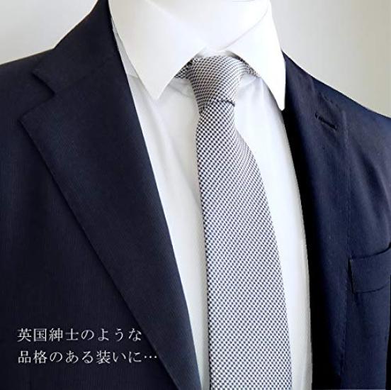 [D+Arts] Necktie, Houndstooth Check, Silk, Kyoto Nishijin Weave, Made In Japan (Red X Black, Standard)