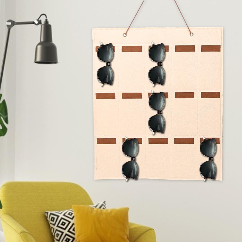 15 Fächer Haushalt Filz Sonnenbrillen Organizer Aufbewahrungstasche Brillenbehälter Wandhängetasche