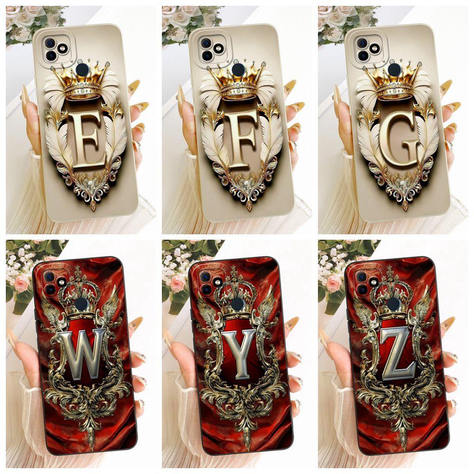 Casing For ITEL Vision 1 Plus Cover For ITEL P36 Phone Case Silicone Luxury A-Z Letters Fashion Crown 2D Painted