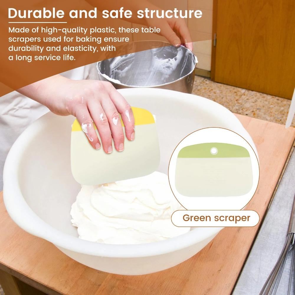 2PCS Multipurpose Dough Pastry Cutter Plastic Food Scrapers Kitchen Gadgets Bench Scraper  Cake