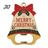Decorative Metal Hanging Pendant Christmas Bell Bottle Opener, Heavy Duty Beer Cap Remover, Magnetic Souvenir for Friends Refrigerator Magnet, Opener