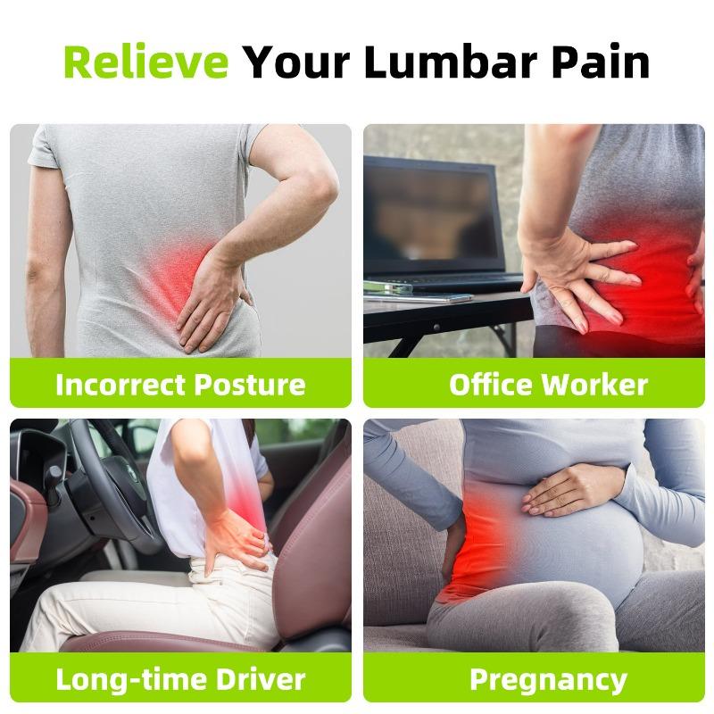 Memory Foam Lumbar Support Cushion for Car Seat And Office Chair Rebound Back Waist Rest Pad for Driver Comfort