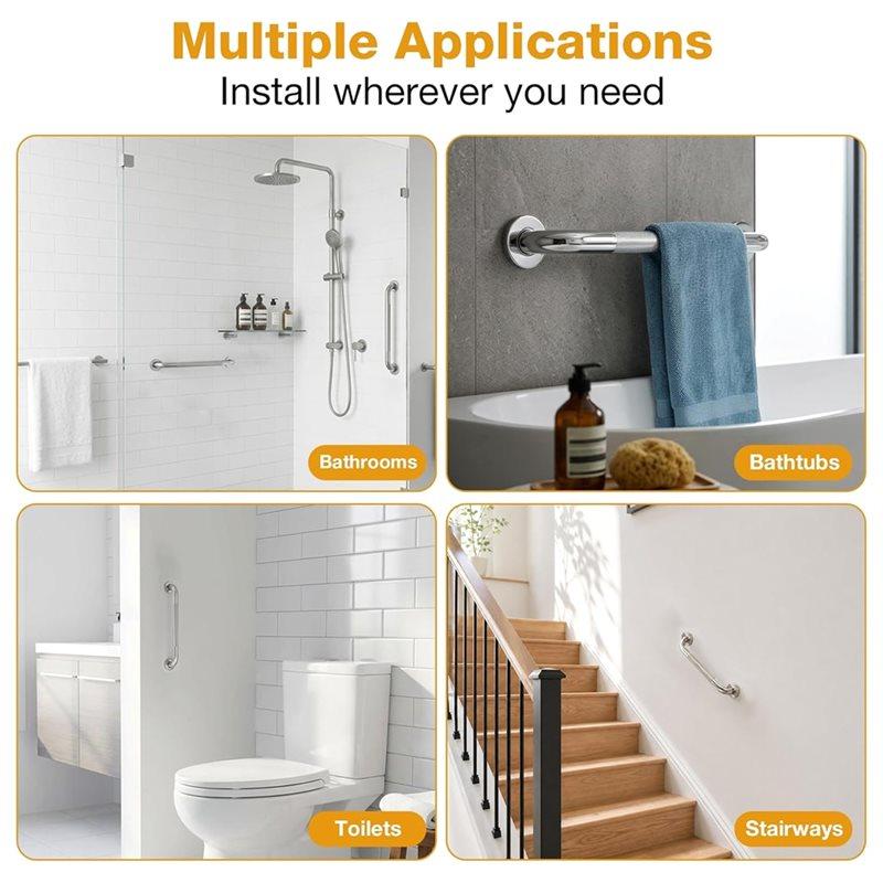 Premium-For Elderly, Seniors Shower Grab Bars For Bathroom Safety Handicap Grab Bars For Wall, Anti-Slip Shower Handles 3 Packs
