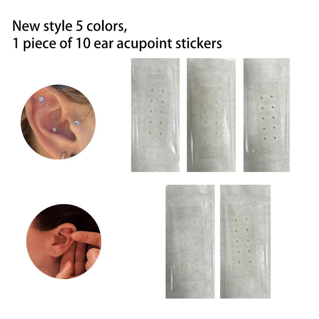 Upgraded 5-color Mix-and-match Ear Care Acupoint Massage Patch 5 Pieces/50pcs for Daily Ear Acupoint Pressing