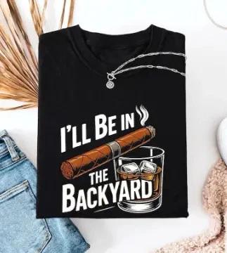 Funny BBQ T- Shirt, Whiskey Humor Graphic Tee M