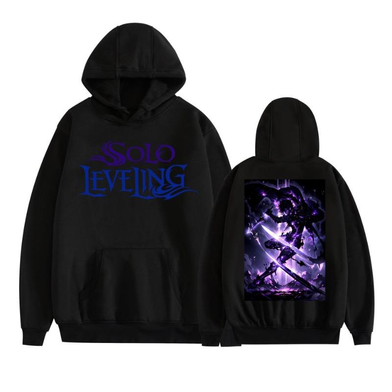 Anime Solo Leveling Sung Jin Woo Graphic Print Hooded Men Women High Quality Hoodies Oversized Sweatshirt Harajuku Streetwear