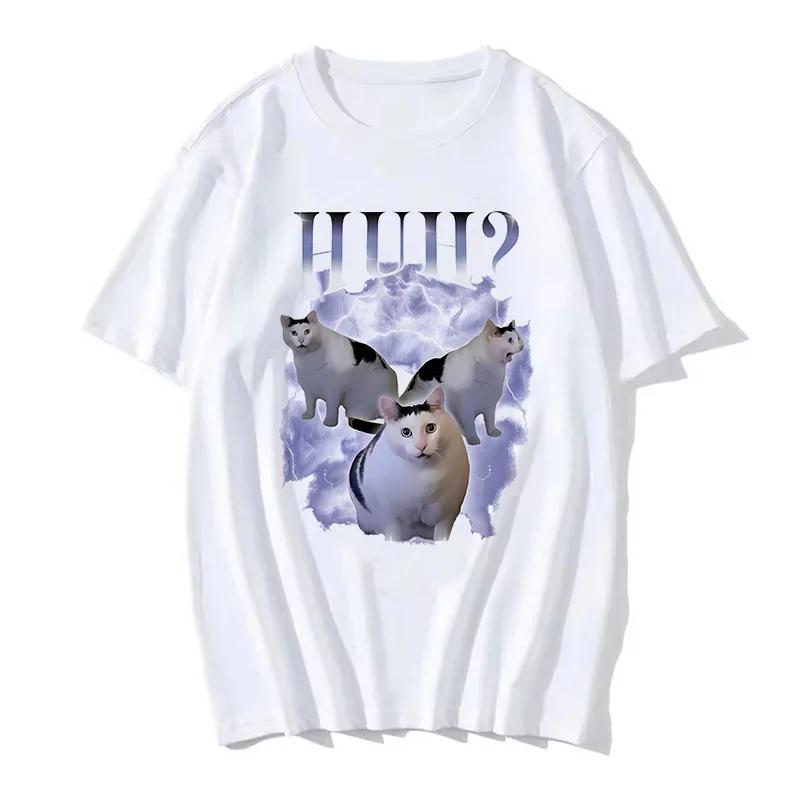 90s Women T Shirt Korean Version Cartoon Cat Group Printed T-Shirt Casual Short Sleeve Couples T-Shirt Funny Cat Streetwear
