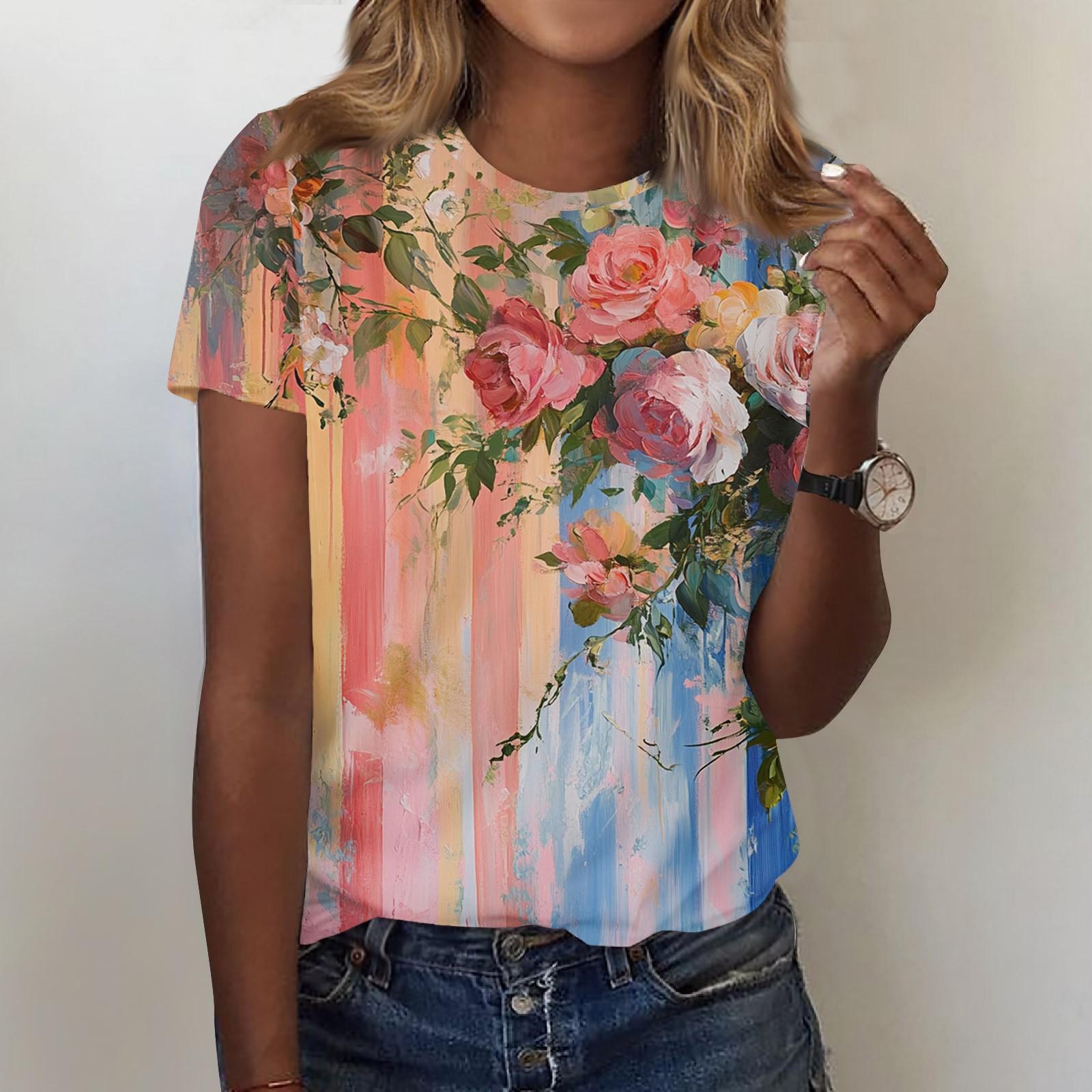 

Женская мода повседневная футболка с круглым вырезом и короткими рукавами, топ, футболка, топ XXL оранжевый