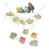 10pcs Bird Hanging Cage Toys with Chain Parrots Biting Chewing Toy Accessory Colour Mixture