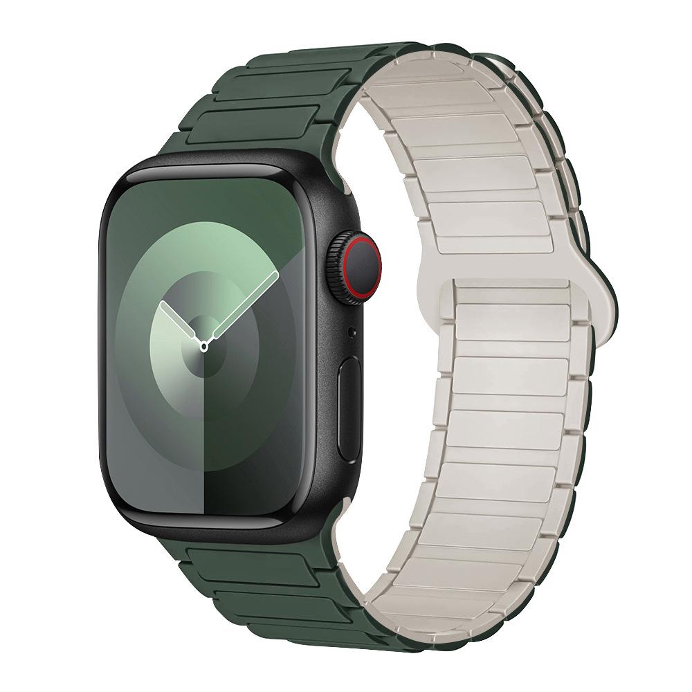 For Apple Watch Straps: 1-11 Generations / Ultra3 / SE3 Second Generation - Three-bead Silicone Magnetic Adhesive Straps