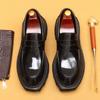 Ein-Pedal-Lederschuhe Herren Weiches Leder Business Casual Schuhe Plateau Britische Loafer