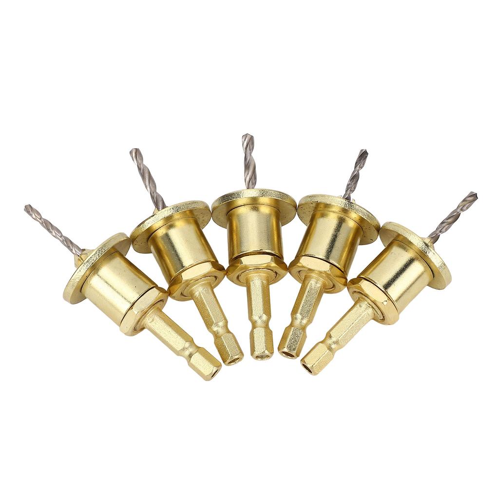 5Pcs Countersink Drill Bit Set 14in Adjustable Hex Shank 2.84mm Cone Hole Counterbore Router with