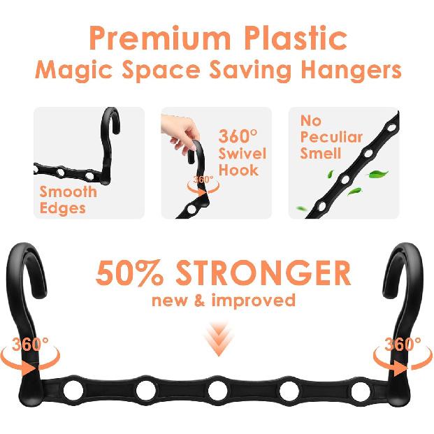 Closet Organizers and Storage, Sturdy Space Saving Hanger for Heavy Clothes, Upgraded Cascading Hangers, Magic Closet Organization Clothes Hangers,