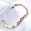 Golden Oval Link Zircon Bracelet for Women Personality Blingling Accessories Luxury Costume Jewelry