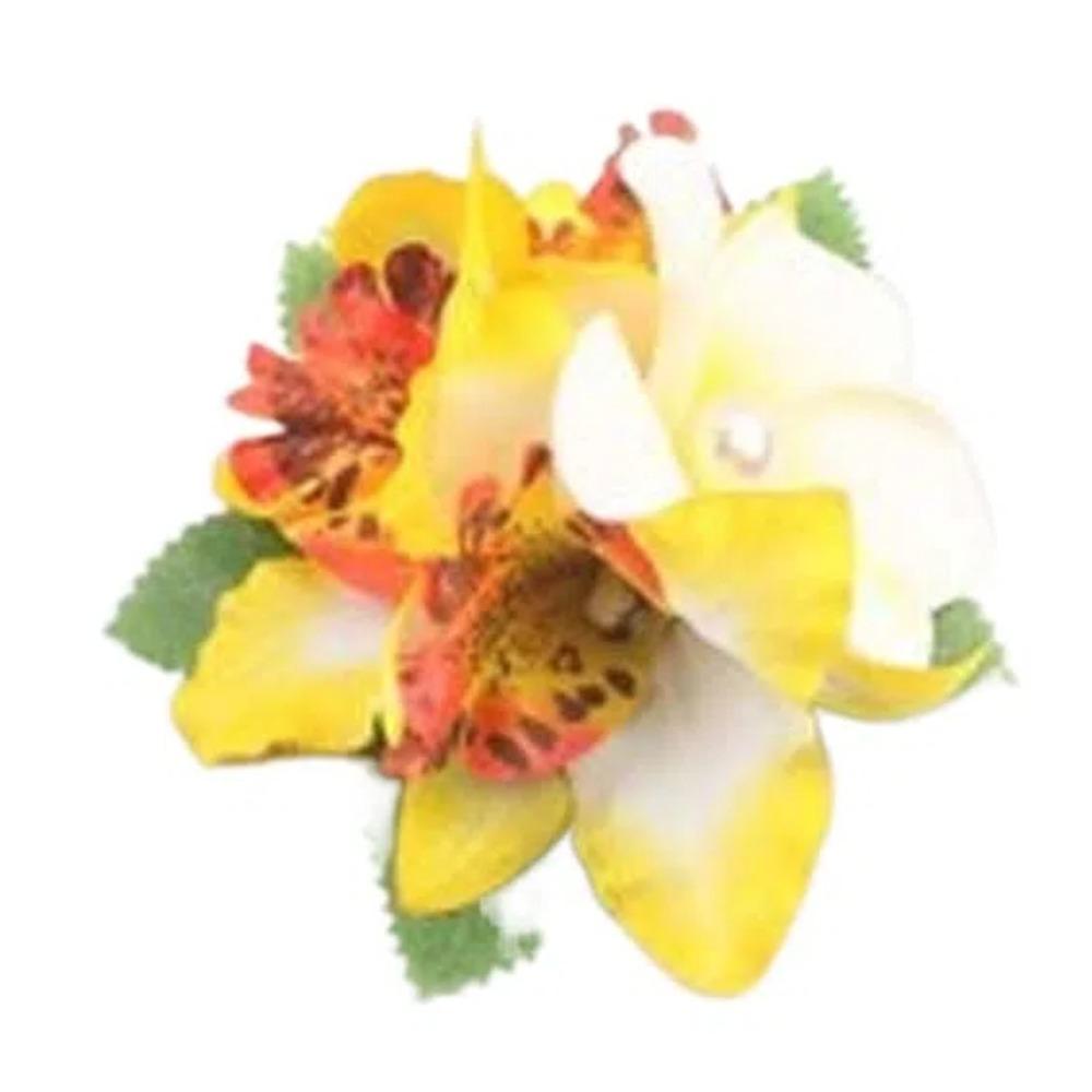 

Sweet Frangipane Hair Clip Thai Style Girls Hairpin Headdress Eggs Flower Side Clip Daily жёлтый