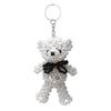 Faux Pearl Bear Rabbit Keychain Pendant Handmade Braided Lightweight Charm Key Chain Backpack Bag Accessory