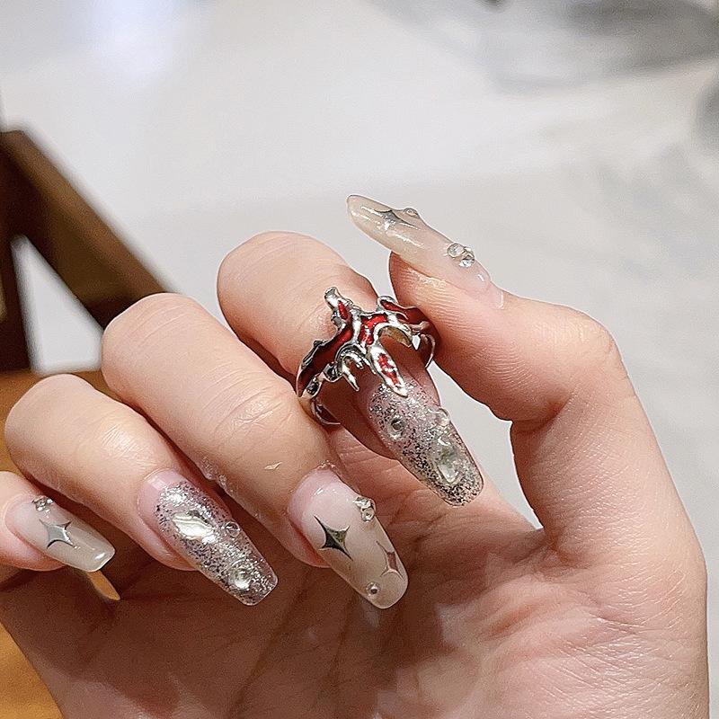 Niche Design, Advanced Sense, Cold Wind Fold, Couple Stacking, Texture Opening Ring, Female Index Finger Ring