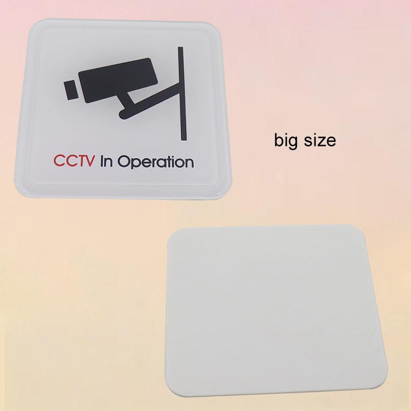 CCTV In Operation Sign Plaque Signage Signs Plate Sticker Public Place Acrylic Wall Stickers for Hotel Restaurant Public Shoppe