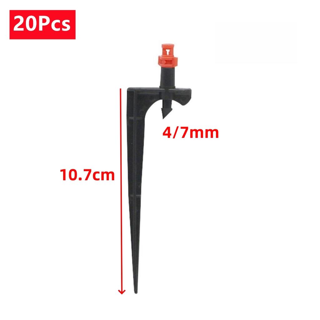 Refraction Nozzle and Spiked Holder Kit 90/180/360 Degree Spraying Head for Garden Lawn Drip Irrigation Micro-Spraying 20/100Pcs