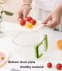 Multifunctional Folding Handle with Cover Washing Water Fruit and Vegetable Kitchen Fresh-keeping Filter Water Washing Basket