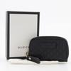 Gucci GG Micro Coin Purse 449896 Zip Around Outlet Black Sima Leather Unisex Used