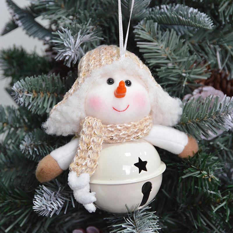 Christmas Bells Decor Snowman Design Charm Christmas Ornaments For Home Winter Holiday Party Fall Fireplace Door Family