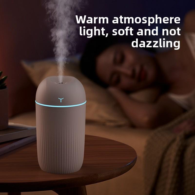 Print Cow Waterdrop Usb Humidifier With Water Protection Colorful Lights Home