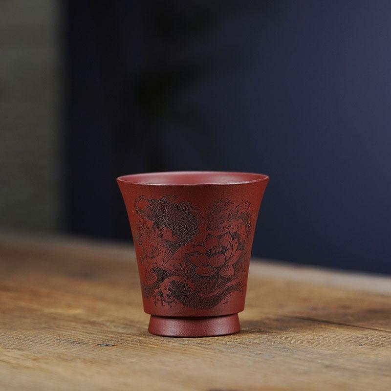 

120ml Zisha Lotus Teacup Boutique Tea Bowl Tea Cup Set Smelling Cup Jianzhan Master Cups Chinese Tea Drinkware Supplies Craft