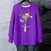 Ladies' Christmas Printed Round Neck Long Sleeved T-shirt Sweatshirt Top