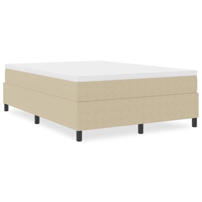 Lit box spring vidaXL Vert clair Gris 140x200 cm Tissu côtelé 3337416