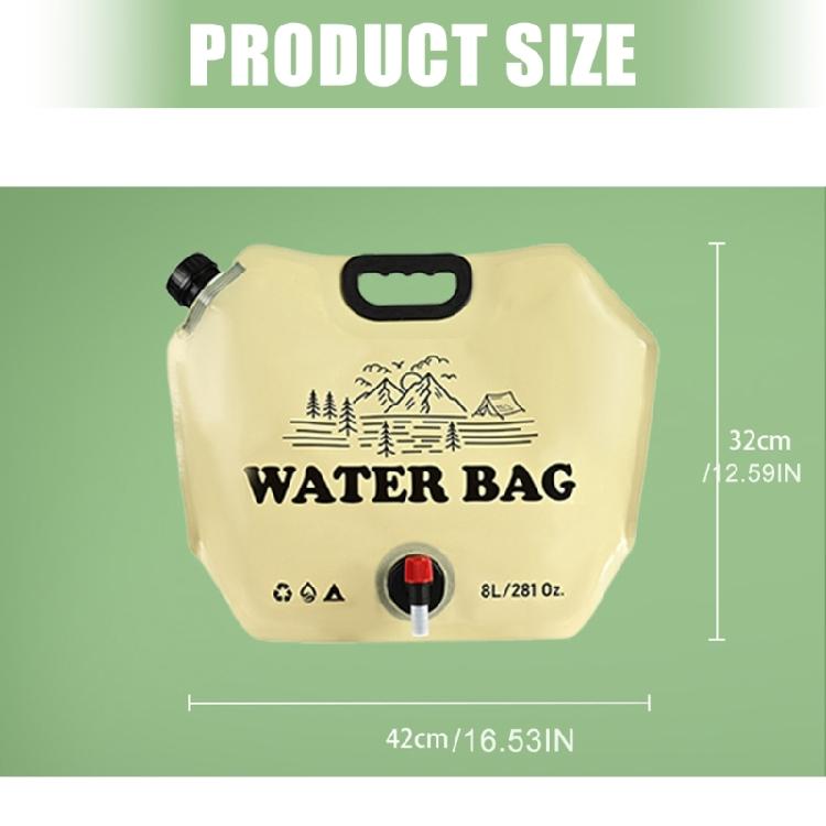 8L Camping Water Bag Portable Outdoor Travel Water Container with Faucet Drinking Water Bag Camping Accessories