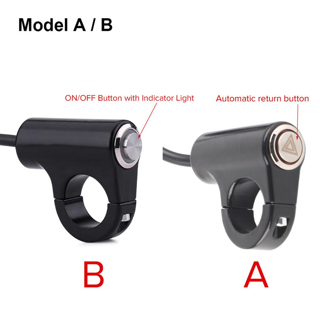 1Pc 12V 22mm Motorcycle Handlebar Mount Switch Push Button Headlight Brake Fog Lights ON/OFF Blue Ray Version Switch