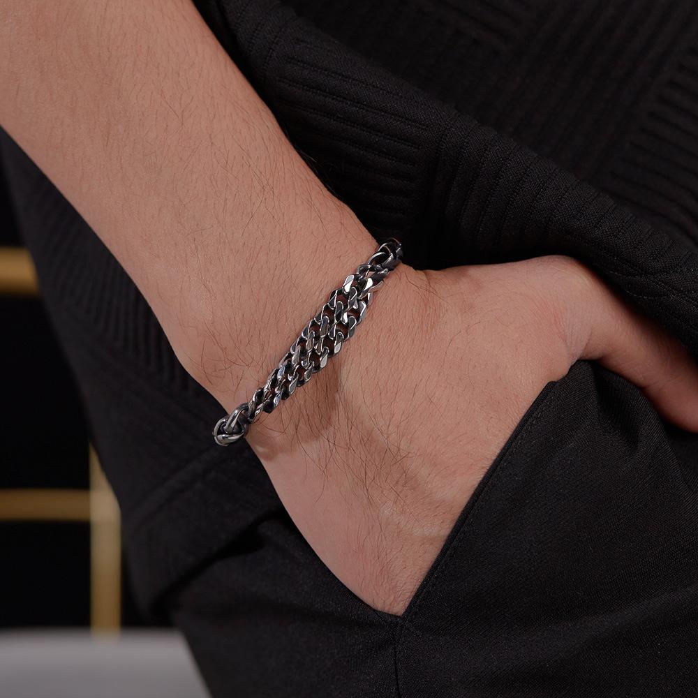 Europe and America Fashion Accessories 2026 New 316l Stainless Steel Bracelet Men Classic Cuban Chain Bracelets ALN25123126