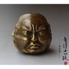 Sammlerstück Tibet alte Bronze Leben 4 Emotionen vier Gesichter Buddha Kopf Statue