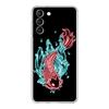 Flamingo Neon Flower Wave Art Phone Case For Samsung Galaxy S22 S21 S20 FE Ultra 5G S10 S10E S9 S8 Plus Note 10 20 Clear Cover