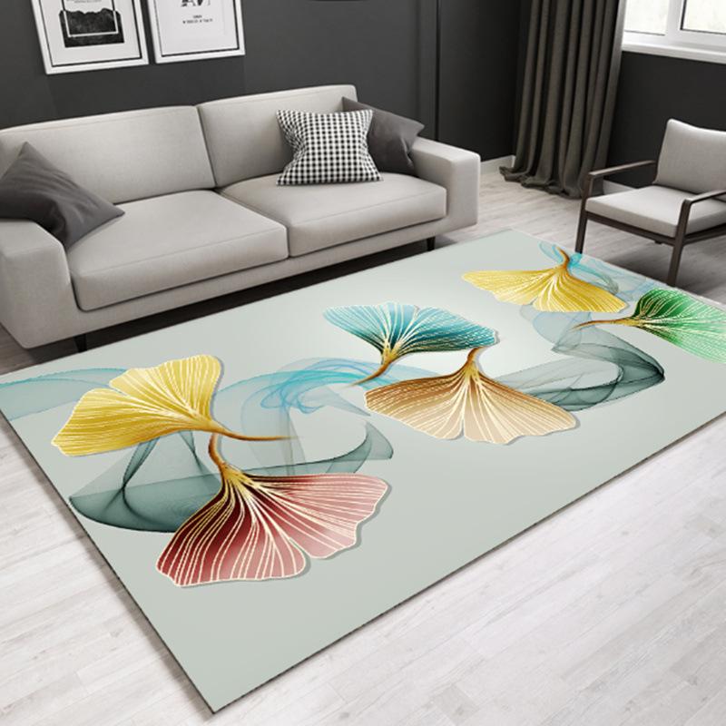 Nordic Modern Luxury Carpet: Elegant Customizable Rug for Bedroom or Living Room.