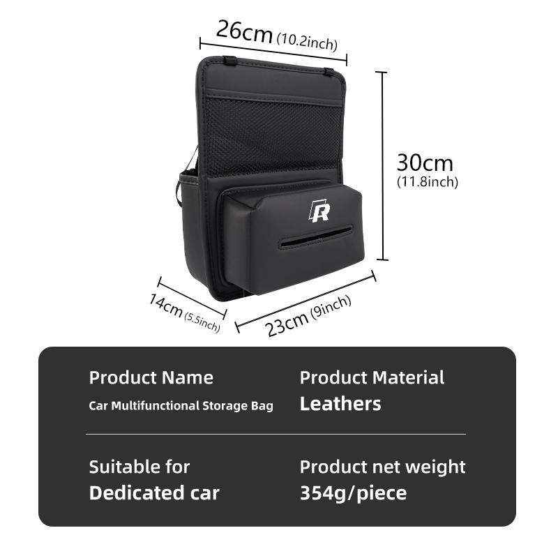 HIJK1 Emblems Car Seat Back Hanging Storage Bag Tissue Water Cup Holder For Volkswagen VW Mk6 CC B5 B6 B7 Golf 4 5 6 7 Scirocco Sagita