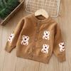 Baby Girl Cute Knitted Sweaters Bear Pattern Cardigan Children Outerwear Autumn New Clothing Baby Boy Cotton Knit Sweaters