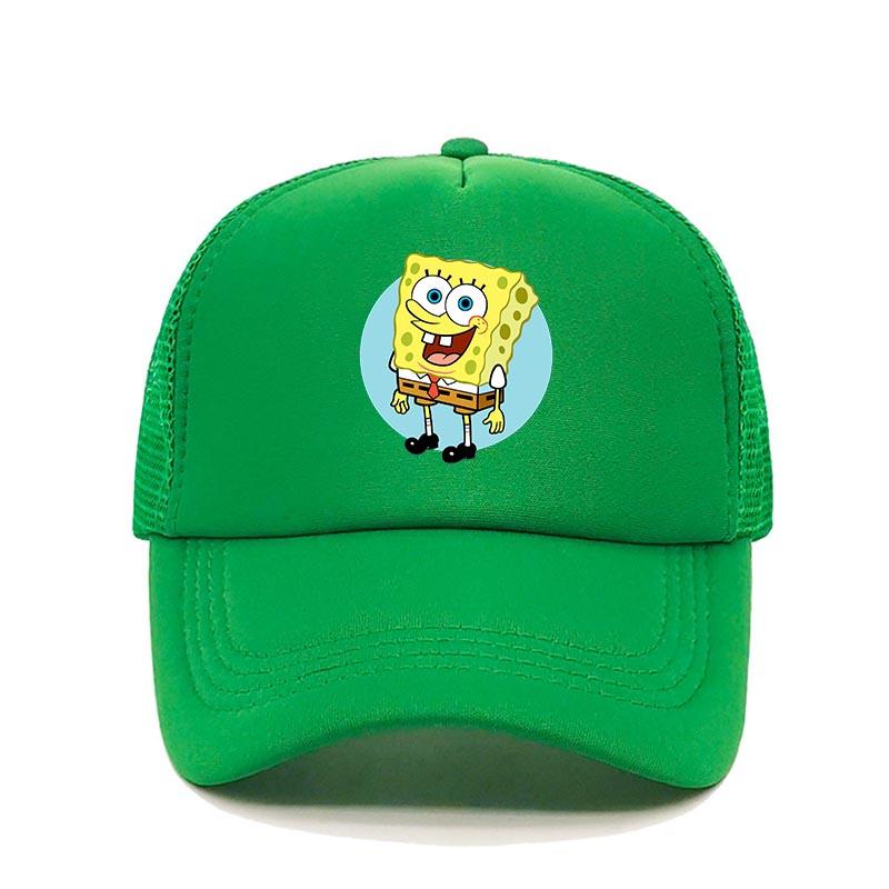 

Fashion Cute SpongeBobs Print Baseball Cap Cartoon Men Women Summer Sun Mesh Hat Anime Adjustbale Sunshade Golf Cap Trucker Hat зелений