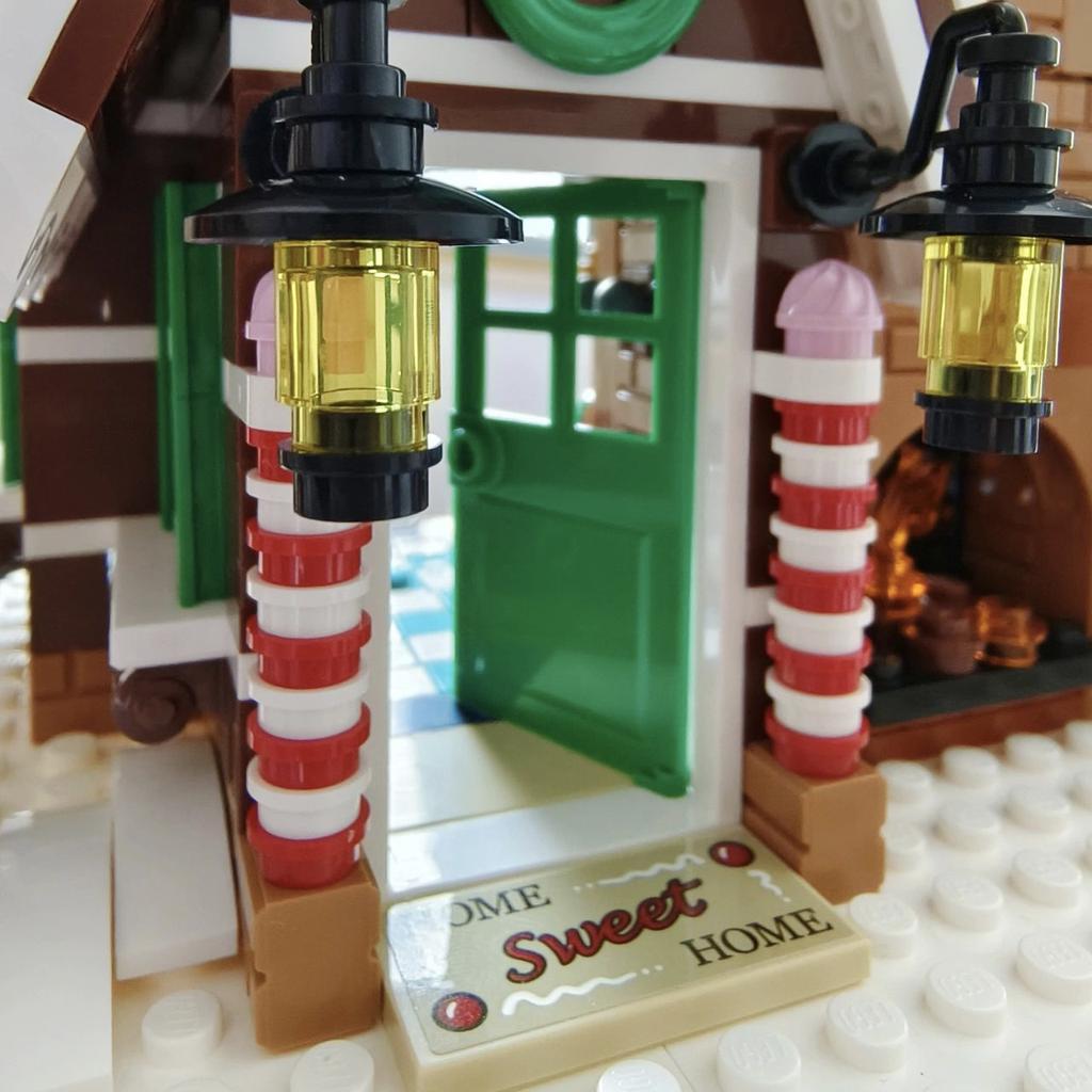Der Weihnachtsmann kommt Lebkuchenhaus Bausteine Gebäude Modell Kinder Puzzle Spielzeug Geschenk