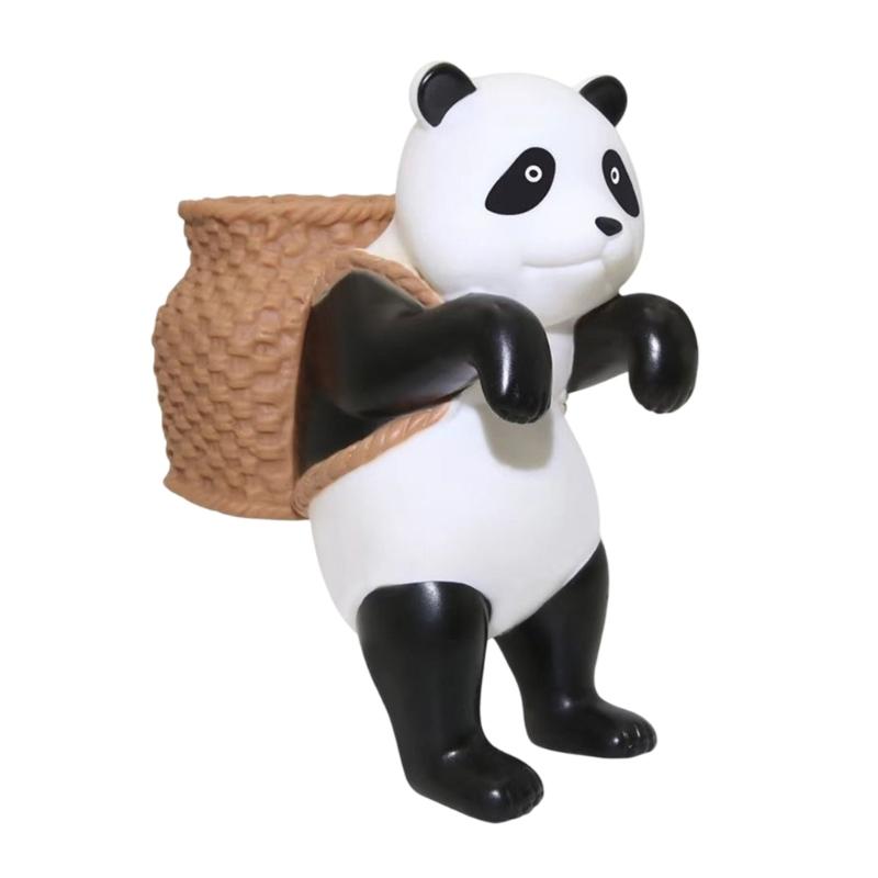 Resin Animal Statue Aquarium Accessories Fish Tanks Decorations Home Decors Hanging Cats Figurines with Storage Basket
