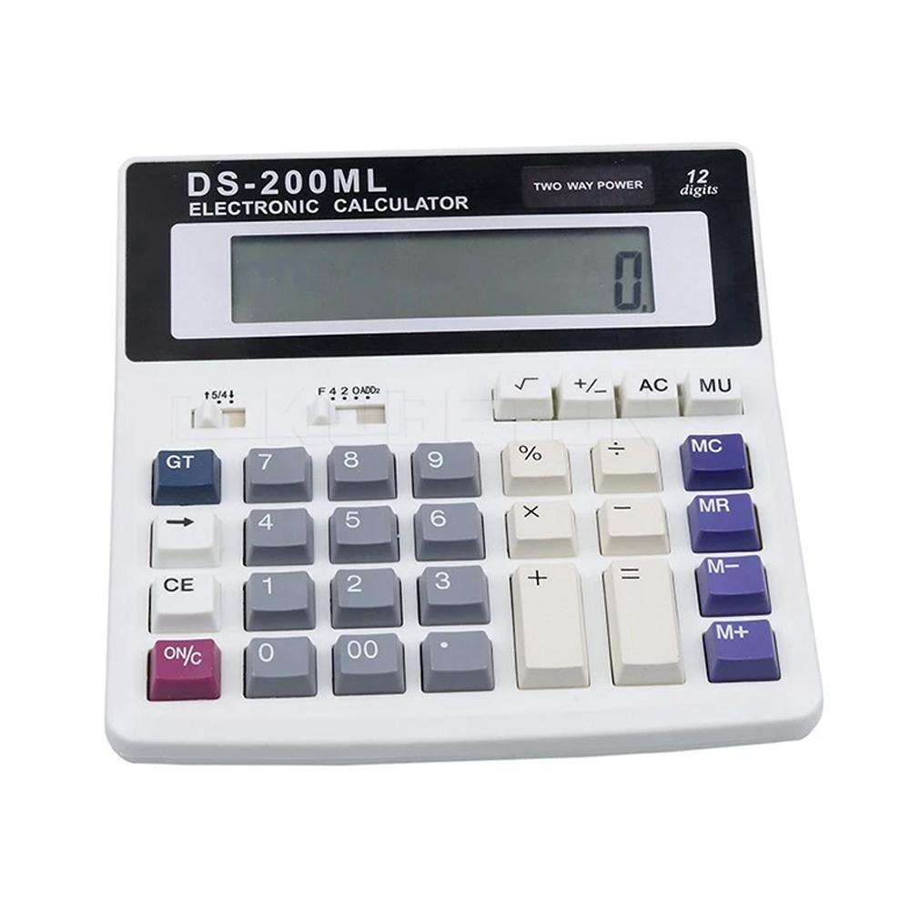 

Solar Calculator Dual Power Supply DS-200ML 12 Digits Electronic Calculator Office Supplies For Office School Accounting Tools белый
